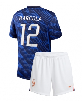 Billige Fotballdrakt Frankrike Bradley Barcola #12 Replika Hjemmedraktsett Barn VM 2026 Kortermet (med bukser)